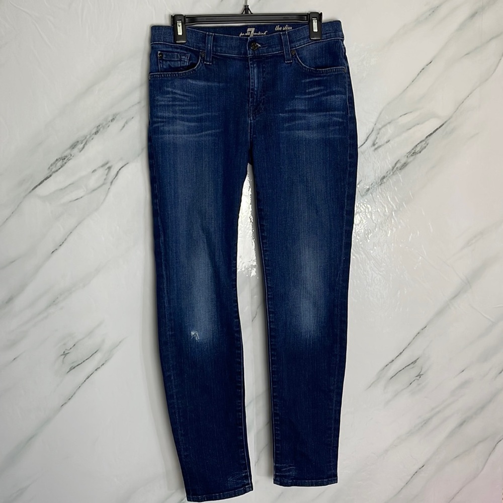 7 for all mankind the slim cigarette dark wash size 30